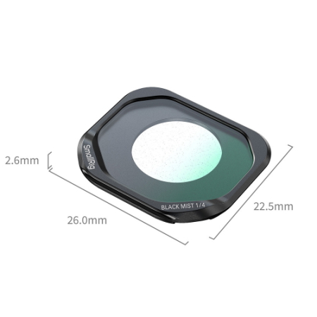 SmallRig 7105 - filtr efektowy/dyfuzyjny Black Mist 1/4 do Insta360 Luna Pro - wymiary